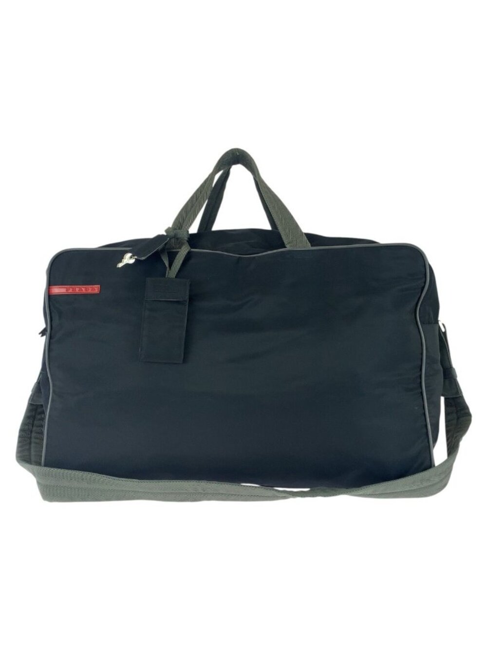 Prada Sports Black Silver Nylon Boston Bag